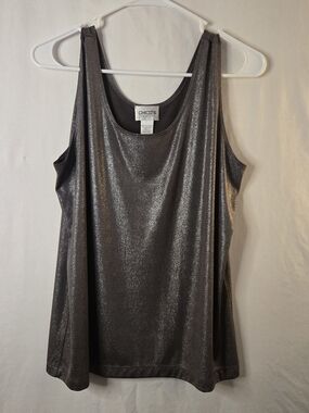 Chico's Shimmery Charcoal Metallic Tank Top